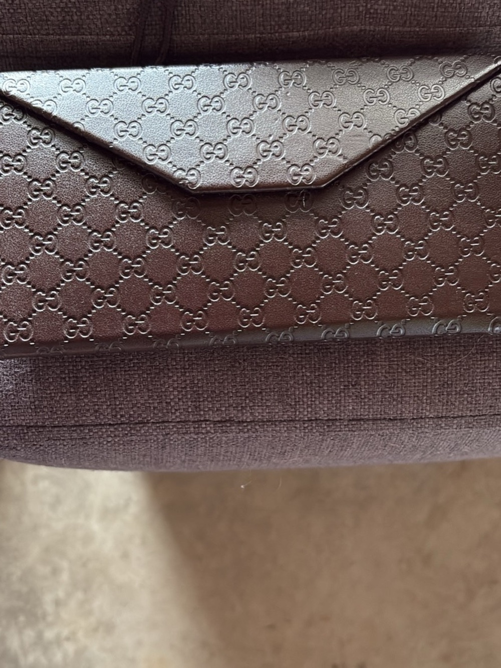 Gucci Black Embossed GG Envelope Wallet